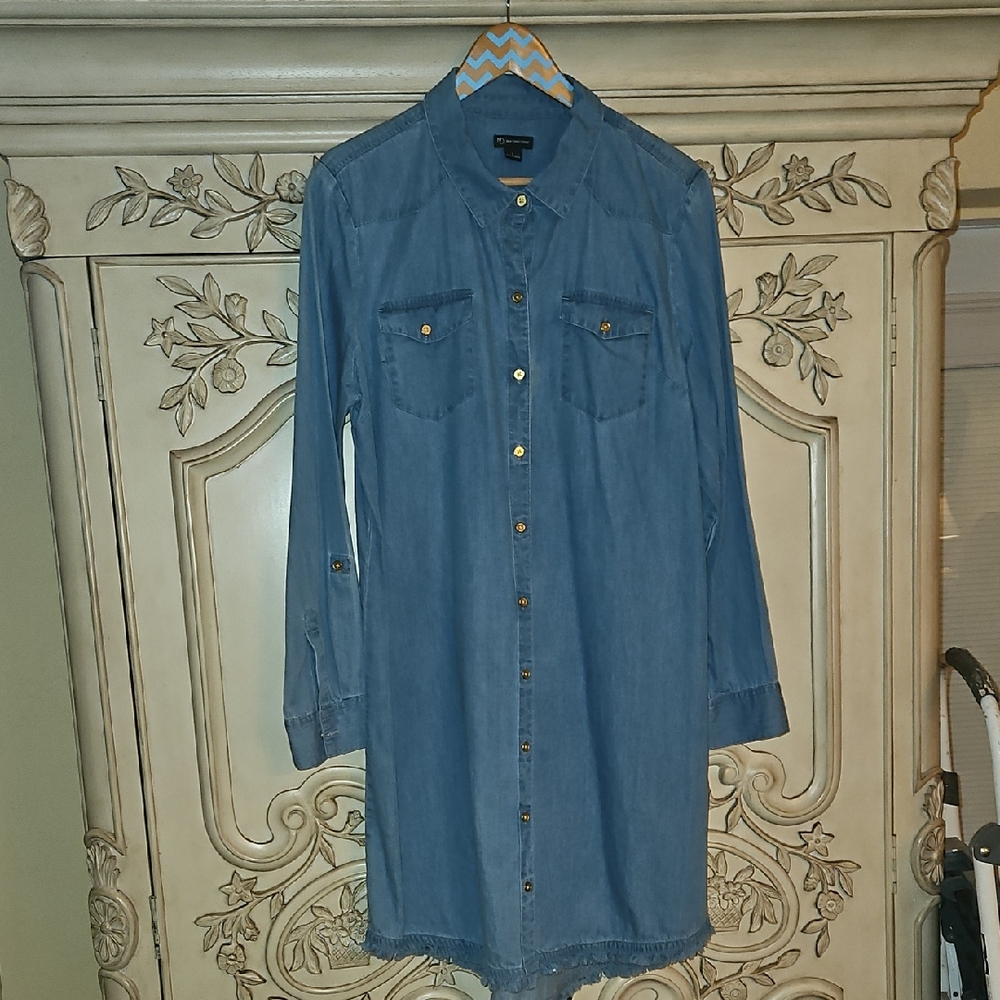 New Directions Blue Denim Dress